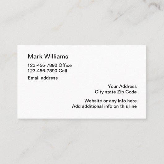 シンプルモダン不動産仲介業者デザイン 名刺 (裏面)