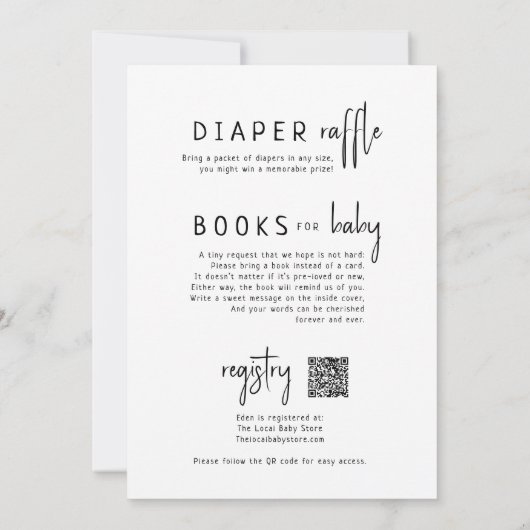 シンプルモダン中性 | 1つの赤ん坊シャワーで 招待状 (裏面)