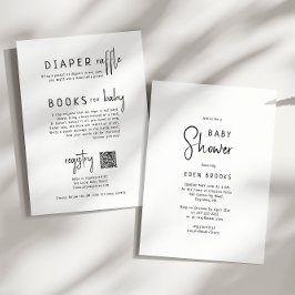 シンプルモダン中性 | 1つの赤ん坊シャワーで 招待状