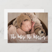 シンプルモダン休日の誕生発表カード シーズンポストカード (正面/裏面)