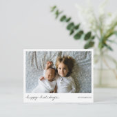 シンプルモダン休日はがきカスタム写真 シーズンポストカード (スタンド正面)