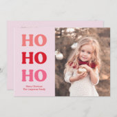 シンプルモダン休日2フォトレッドとピンク シーズンカード (正面/裏面)