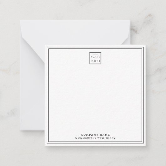 シンプルモダン会社のロゴ会社名縁ど ノートカード (正面)