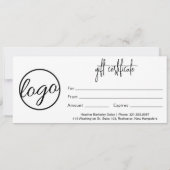 シンプルモダン会社ロゴギフト券 (裏面)