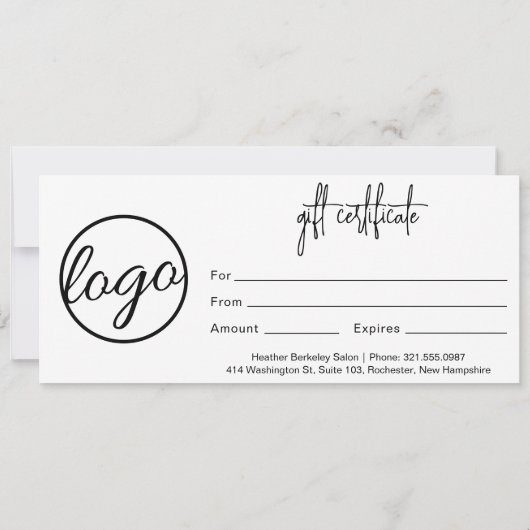 シンプルモダン会社ロゴギフト券 (裏面)