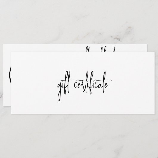 シンプルモダン会社ロゴギフト券 (正面/裏面)