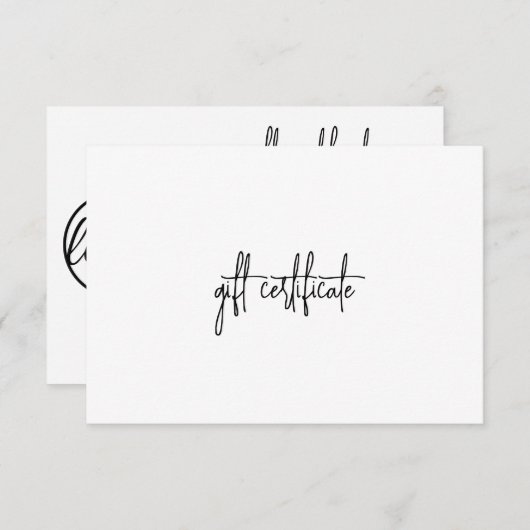 シンプルモダン会社ロゴギフト券 (正面/裏面)
