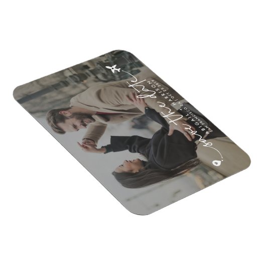 シンプルモダン先ウェディングスクリプトの写真 マグネット (右側)