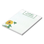 シンプルモダン先生の机からのヒマワリ ノートパッド (回転)