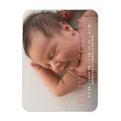 シンプルモダン光磁石 |誕生のお知らせ マグネット (縦)
