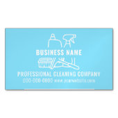 シンプルモダン光青色洗浄会社 マグネット名刺 (正面)
