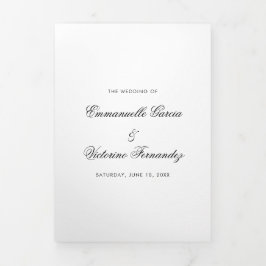 シンプルモダン写エレガント結婚真 三つ折り招待状