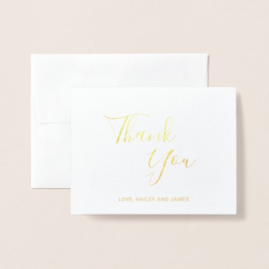 シンプルモダン写エレガント結婚真 箔カード (封筒付き正面)