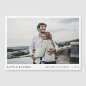 シンプルモダン写真ありがとうお結婚客様のマグネットカード (正面)