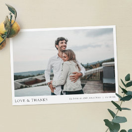 シンプルモダン写真ありがとうお結婚客様のマグネットカード