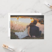 シンプルモダン写真ありがとうご結婚ざう カード (正面/裏面インサイチュ)