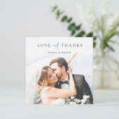 シンプルモダン写真あり結婚がとう サンキューカード (スタンド正面)