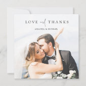 シンプルモダン写真あり結婚がとう サンキューカード (正面)