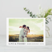 シンプルモダン写真あり結婚がとう サンキューカード (スタンド正面)
