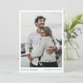 シンプルモダン写真あり結婚がとう サンキューカード (スタンド正面)