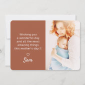 シンプルモダン写真が母の日に幸せ カード (裏面)