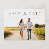 シンプルモダン写真の結婚式の日付はがきを保存 ポストカード (正面)