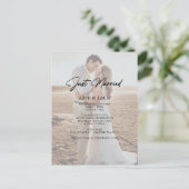 シンプルモダン写真の結婚発表 ポストカード (スタンド正面)