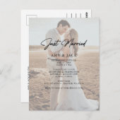 シンプルモダン写真の結婚発表 ポストカード (正面/裏面)