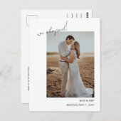 シンプルモダン写真の結婚発表 ポストカード (正面/裏面)