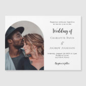 シンプルモダン写真の結婚高級 マグネット招待状 (正面)