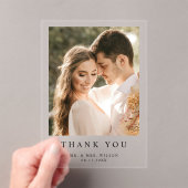 シンプルモダン写真アクリル結婚サンキューカード アクリル招待状 (インサイチュ (ポータブル))