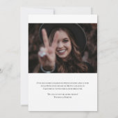 シンプルモダン写真エレガントScript卒業 案内状 (裏面)