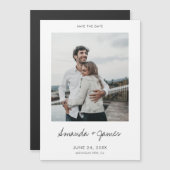 シンプルモダン写真カスタム結婚式の日付を保存 マグネット招待状 (正面/裏面)