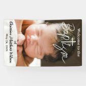 シンプルモダン写真クロス宗教洗礼 横断幕 (横)