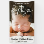 シンプルモダン写真クロス宗教洗礼 横断幕 (縦)