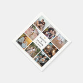 シンプルモダン写真コラージュと金ゴールドハート結婚の スタンダードカクテルナプキン (角)