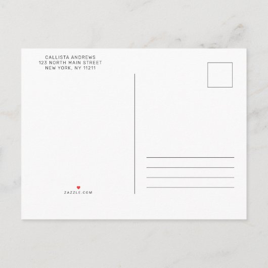 シンプルモダン写真コラージュ 案内ポストカード (裏面)