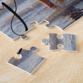 シンプルモダン写真テンプレートカスタムファミリ名 ジグソーパズル (側面)