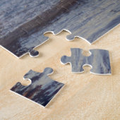 シンプルモダン写真テンプレートカスタムファミリ名 ジグソーパズル (側面)