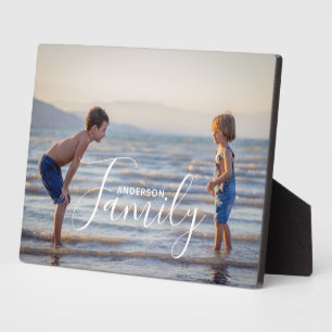 シンプルモダン写真テンプレートカスタムファミリ名 フォトプラーク