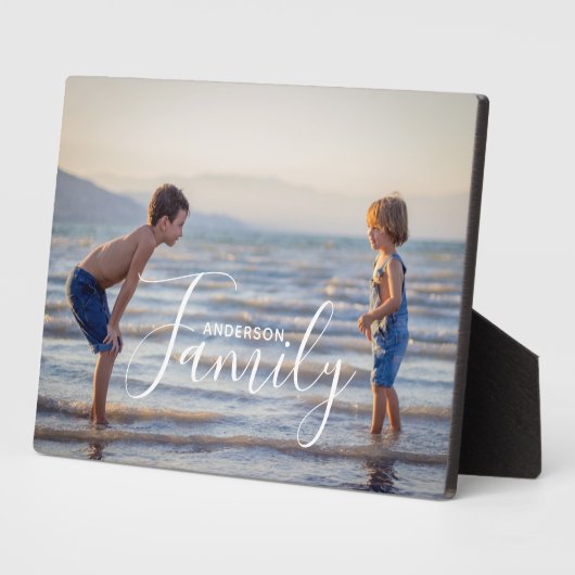 シンプルモダン写真テンプレートカスタムファミリ名 フォトプラーク (側面)
