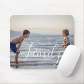 シンプルモダン写真テンプレートカスタムファミリ名 マウスパッド (マウス)