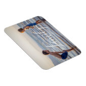 シンプルモダン写真テンプレートカスタムファミリ名 マグネット (右側)