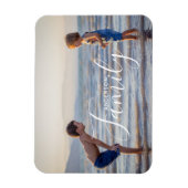 シンプルモダン写真テンプレートカスタムファミリ名 マグネット (縦)