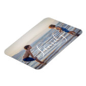 シンプルモダン写真テンプレートカスタムファミリ名 マグネット (左側)