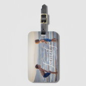 シンプルモダン写真テンプレートカスタムファミリ名 ラゲッジタグ (正面縦)