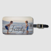 シンプルモダン写真テンプレートカスタムファミリ名 ラゲッジタグ (正面横)