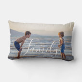 シンプルモダン写真テンプレートカスタムファミリ名 ランバークッション (裏面)