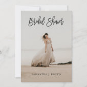 シンプルモダン写真ブライダルシャワー 招待状 (正面)