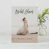 シンプルモダン写真ブライダルシャワー 招待状 (スタンド正面)